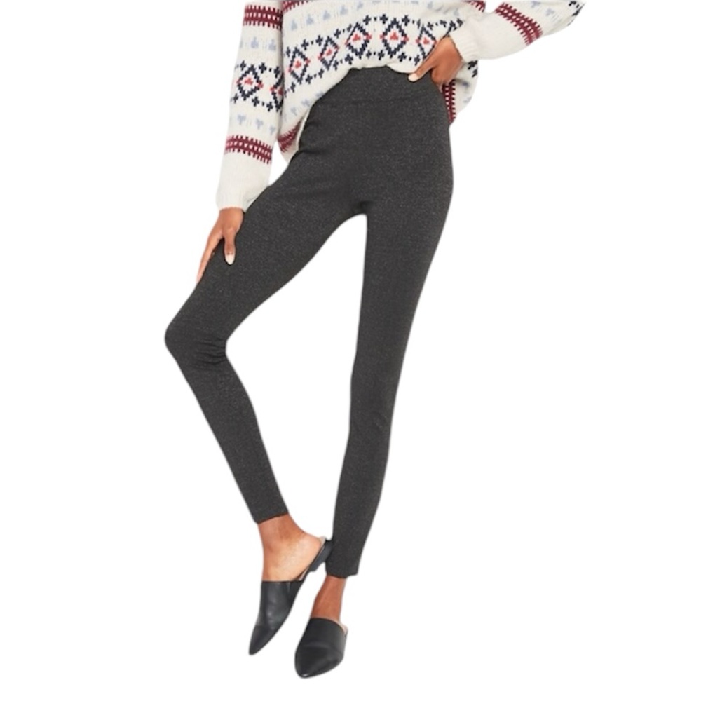 Old Navy Stevie High Rise Metallic Ponte Knit Pants Size Large NWT